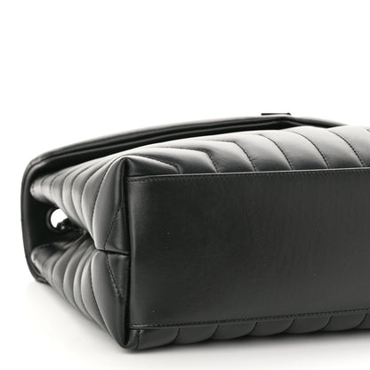 Saint Laurent Calfskin Y Quilted Monogram Monochrome Medium Loulou Chain Satchel Black 9 of 11