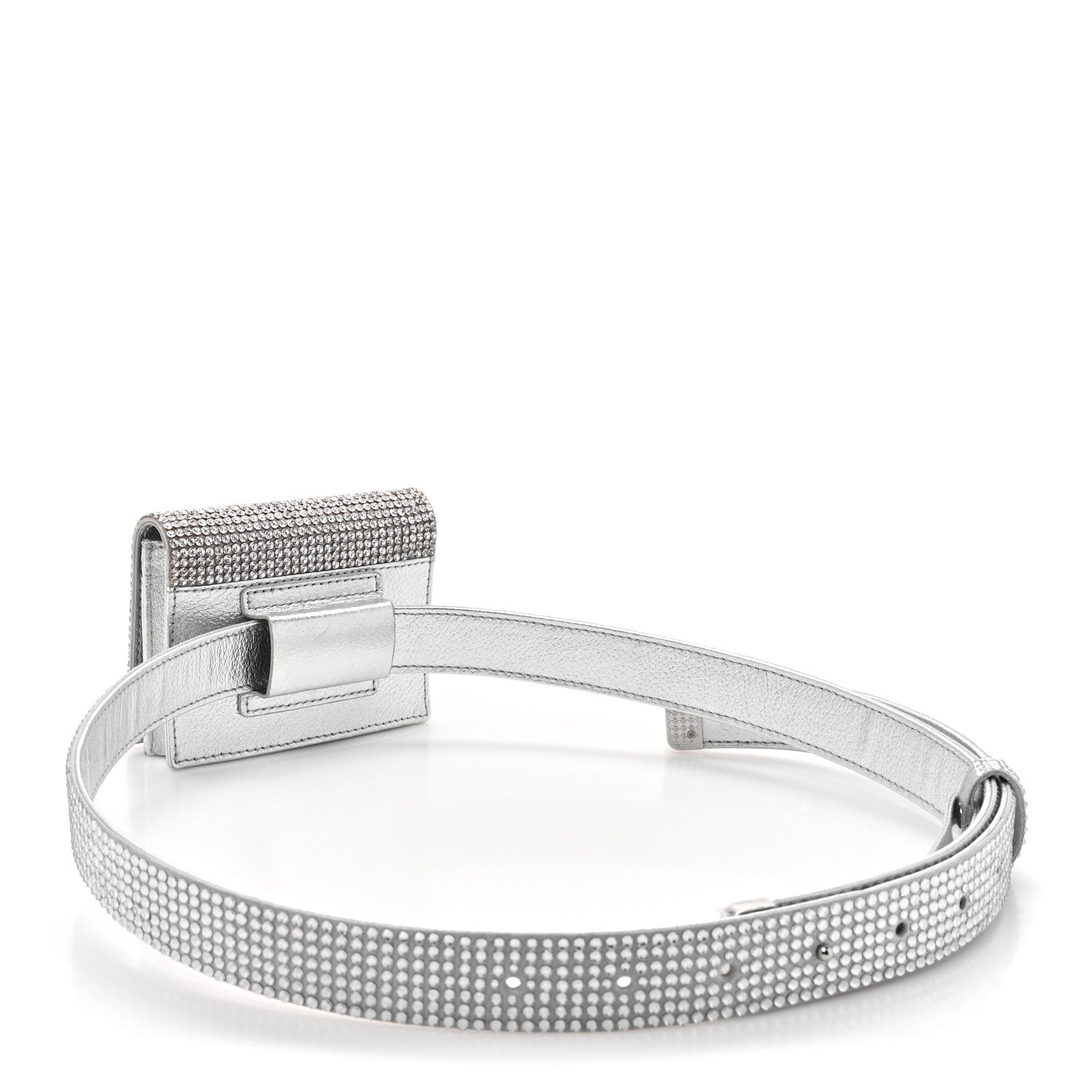Judith Leiber Swarovski Crystal Convertible Belt Bag Silver 3 of 9
