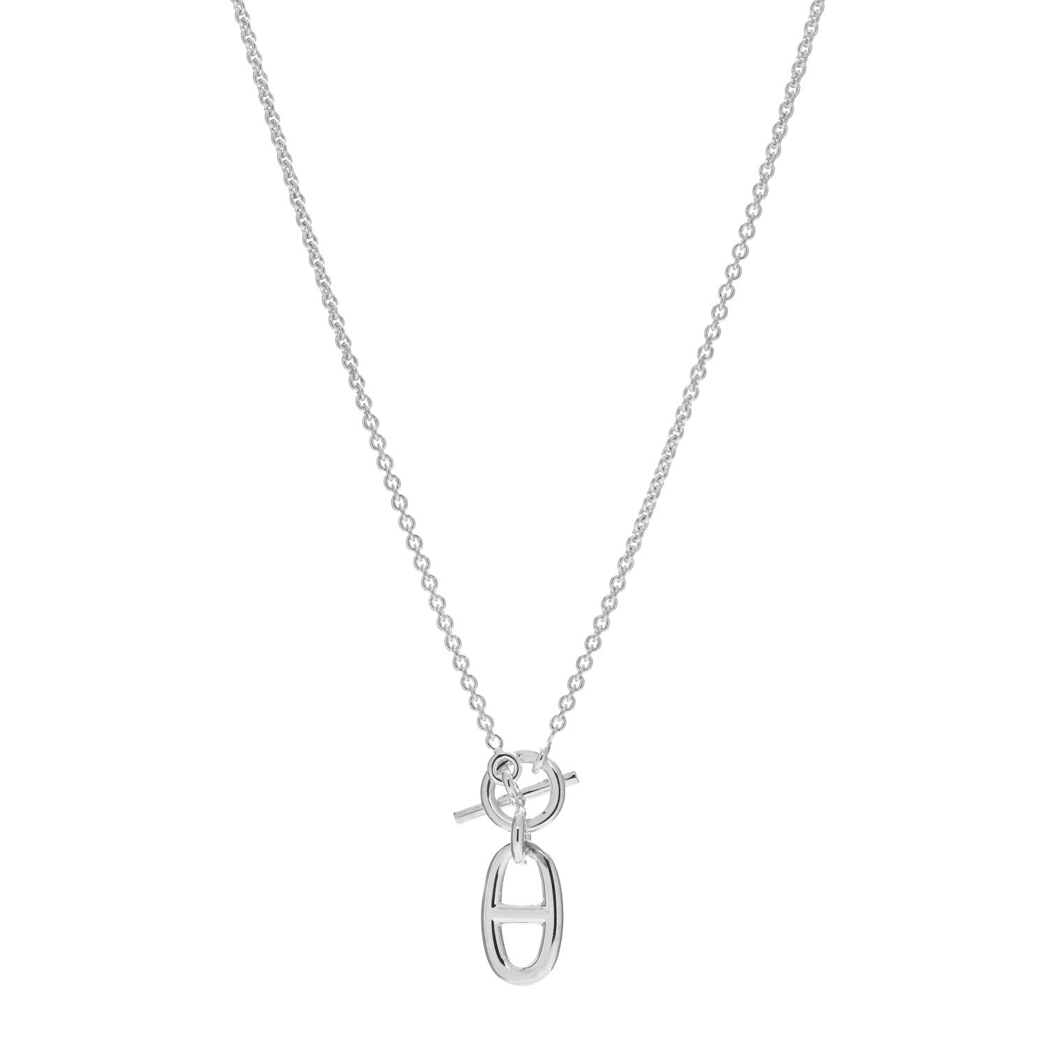 Hermes Sterling Silver Amulette Chaine d'Ancre Necklace 1 of 5