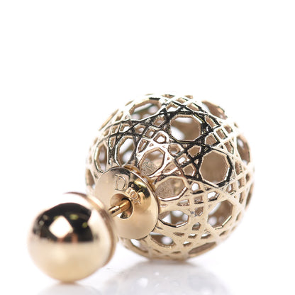 Christian Dior Cannage Mise En Dior Tribal Earrings Gold 3 of 4