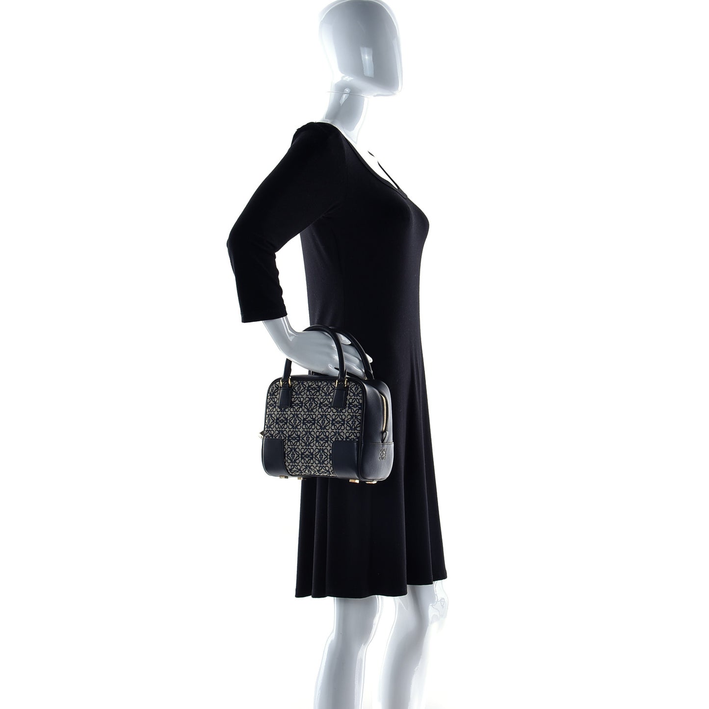 Jacquard Anagram Calfskin Amazona 19 Black Navy