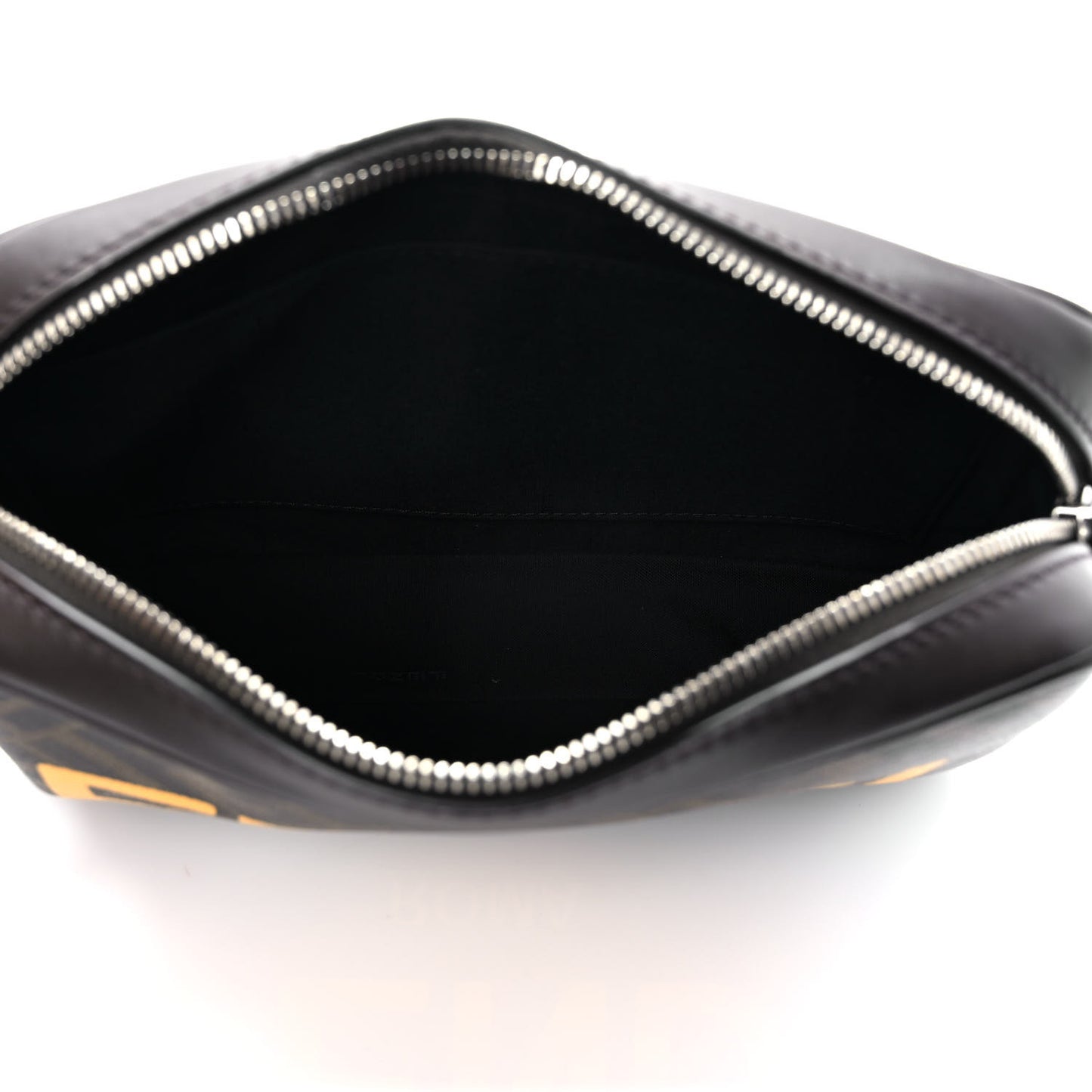 Shiny Glazed Fabric Vitello Cover FF 1974 Logo Medium Camera Case Tobacco Moro Giallo Ebano