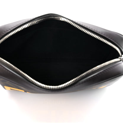 Fendi Shiny Glazed Fabric Vitello Cover FF 1974 Logo Medium Camera Case Tobacco Moro Giallo Ebano 5 of 8