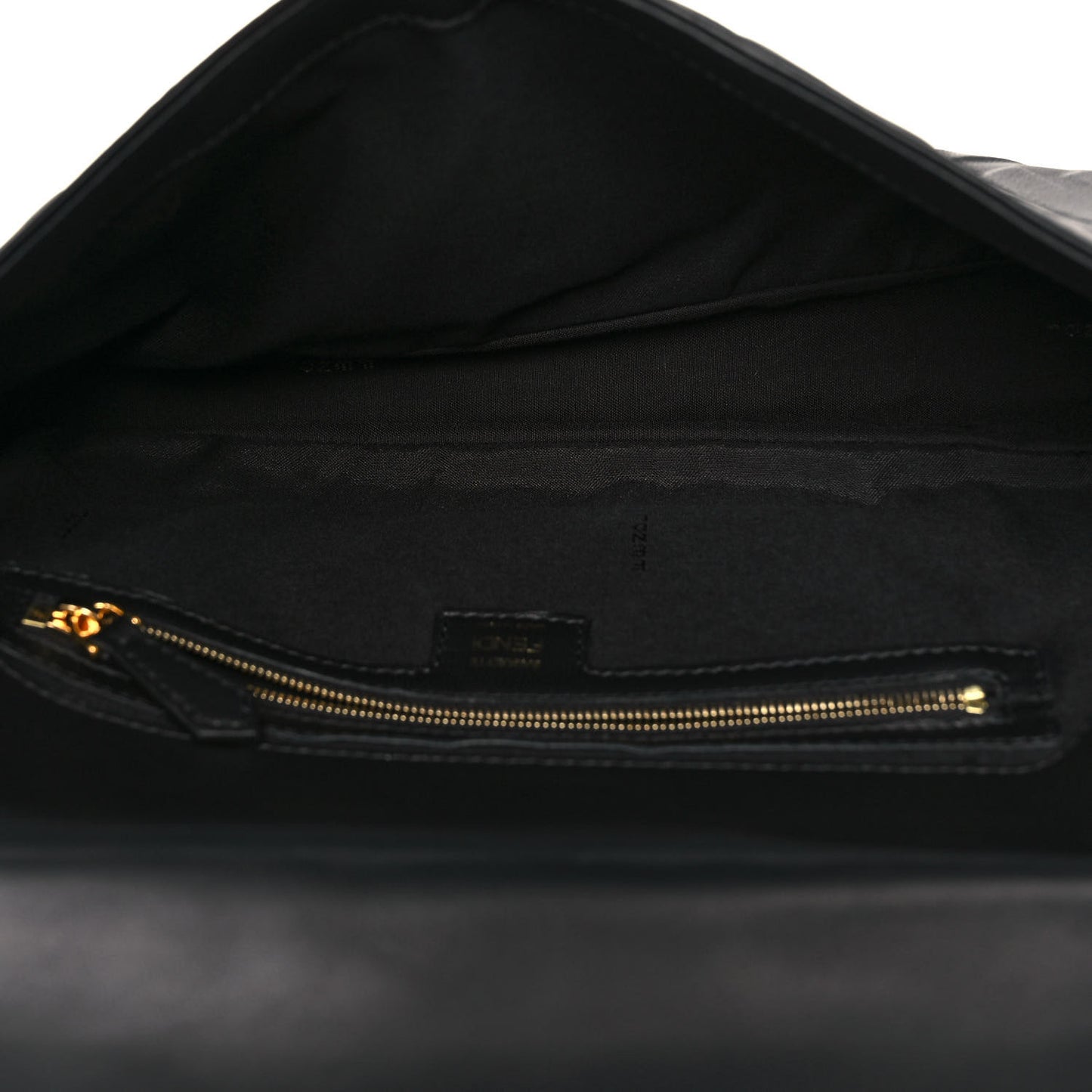 Nappa FF 1974 Embossed Large Baguette Black