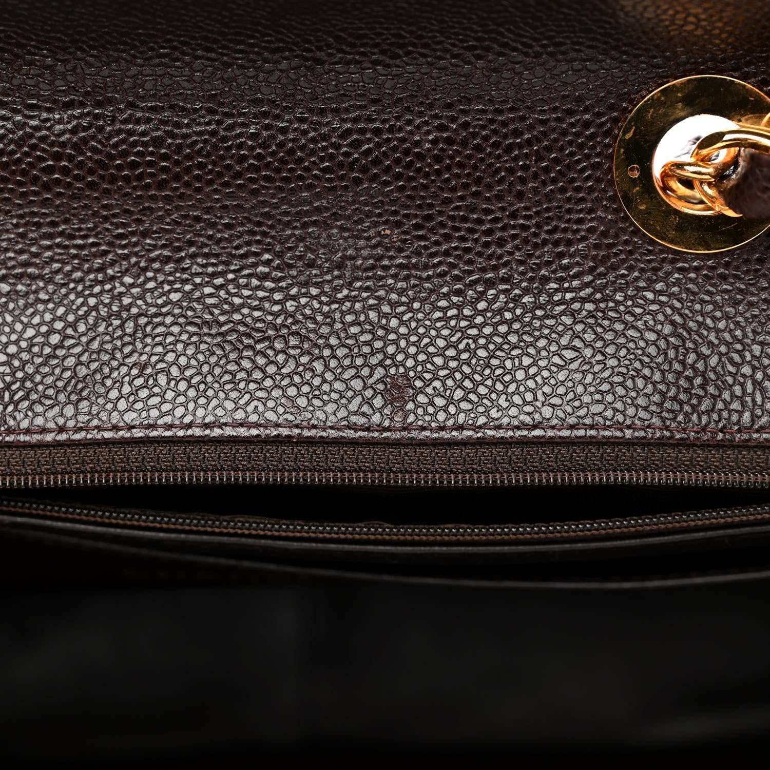 Chanel Caviar Vertical Quilted Jumbo Single Flap Brown 12 of 12