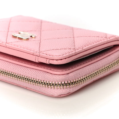 Chanel Caviar Quilted Compact Zipped Wallet Pink 11 of 12