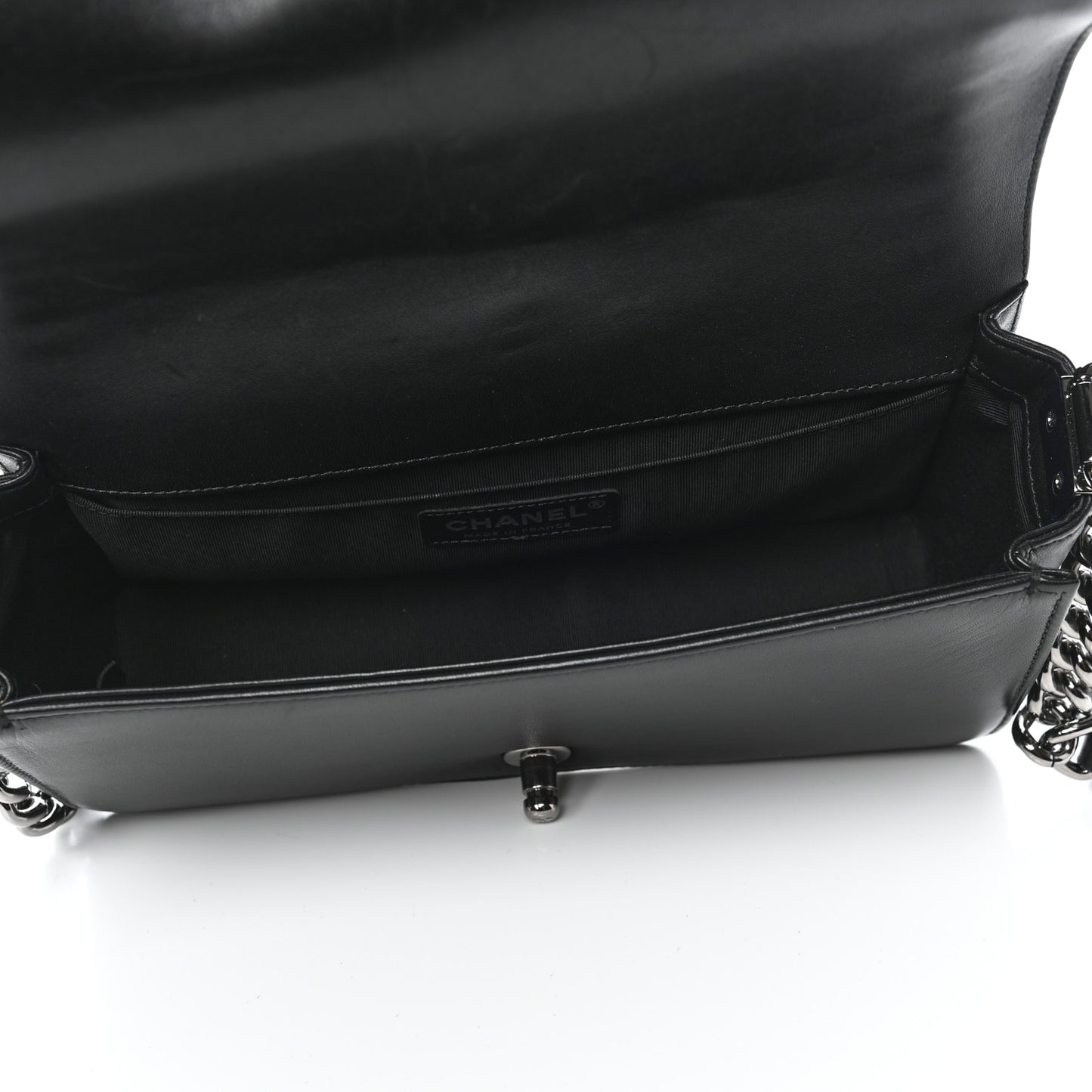 Sheepskin Braided Medium Boy Reverso Flap Black