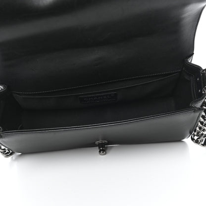 Chanel Sheepskin Braided Medium Boy Reverso Flap Black 5 of 10