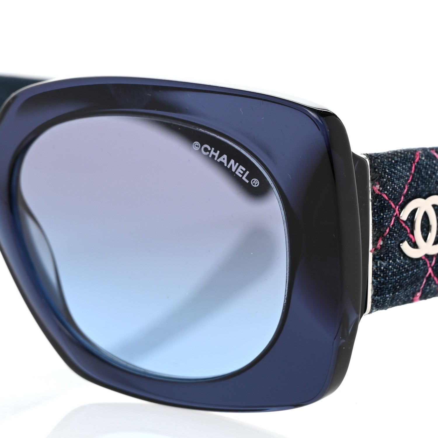 Chanel Denim Rectangle Sunglasses 5406 Blue 7 of 10