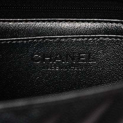 Chanel Metallic Caviar Chevron Quilted Mini Rectangular Flap Black 6 of 7