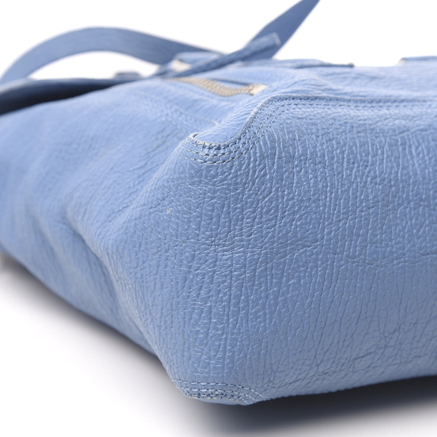 3.1 Textured Calfskin Medium Pashli Satchel Light Blue