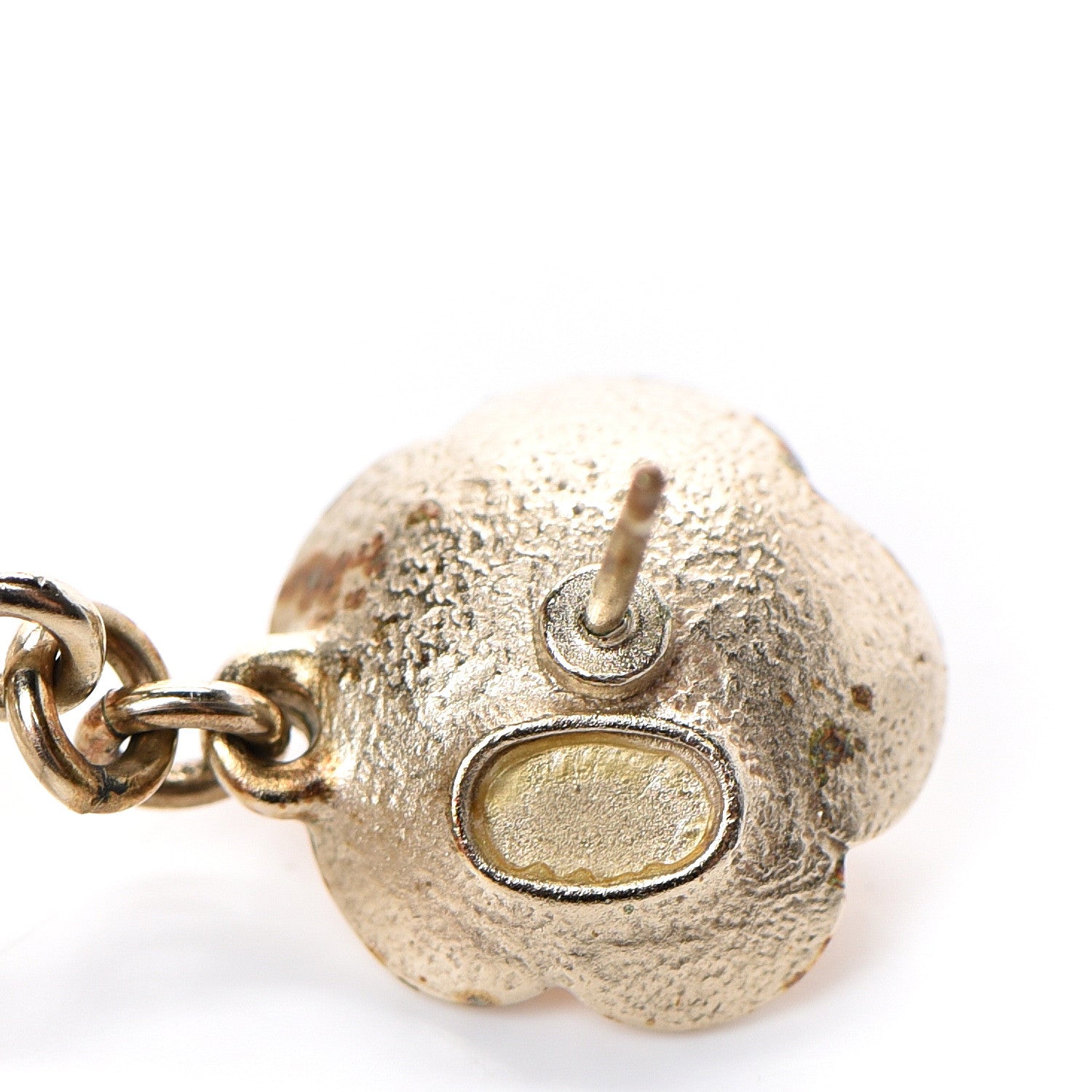 Chanel Pearl CC Drop Hoop Earrings Light Gold 5 of 6