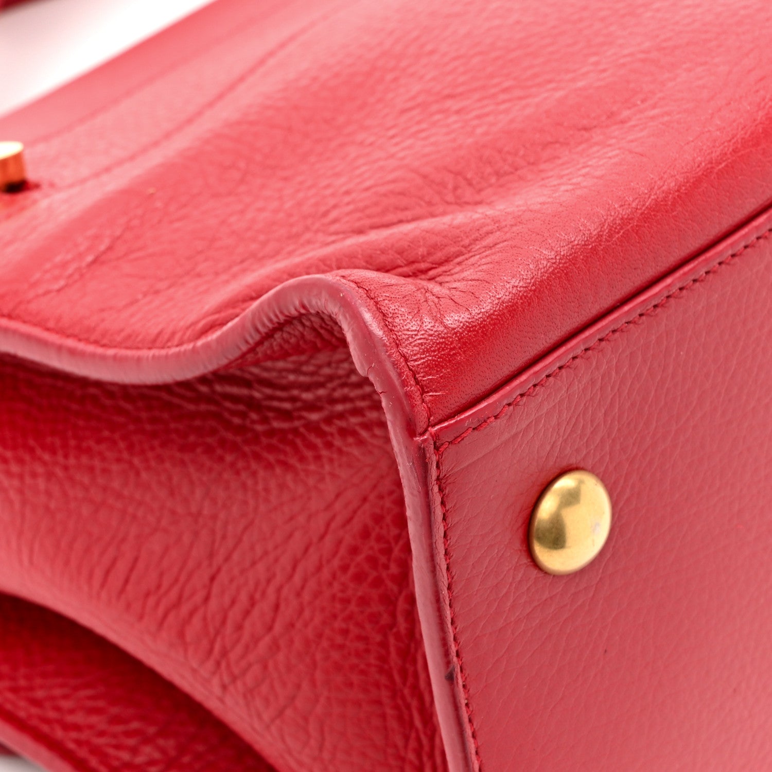 Saint Laurent Calfskin Canvas Small Muse Two Red 16 of 18