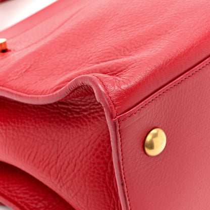 Saint Laurent Calfskin Canvas Small Muse Two Red 16 of 18