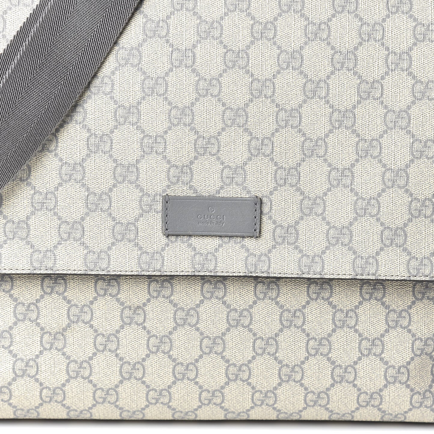 GG Plus Monogram Messenger Diaper Bag Ecru Grigio