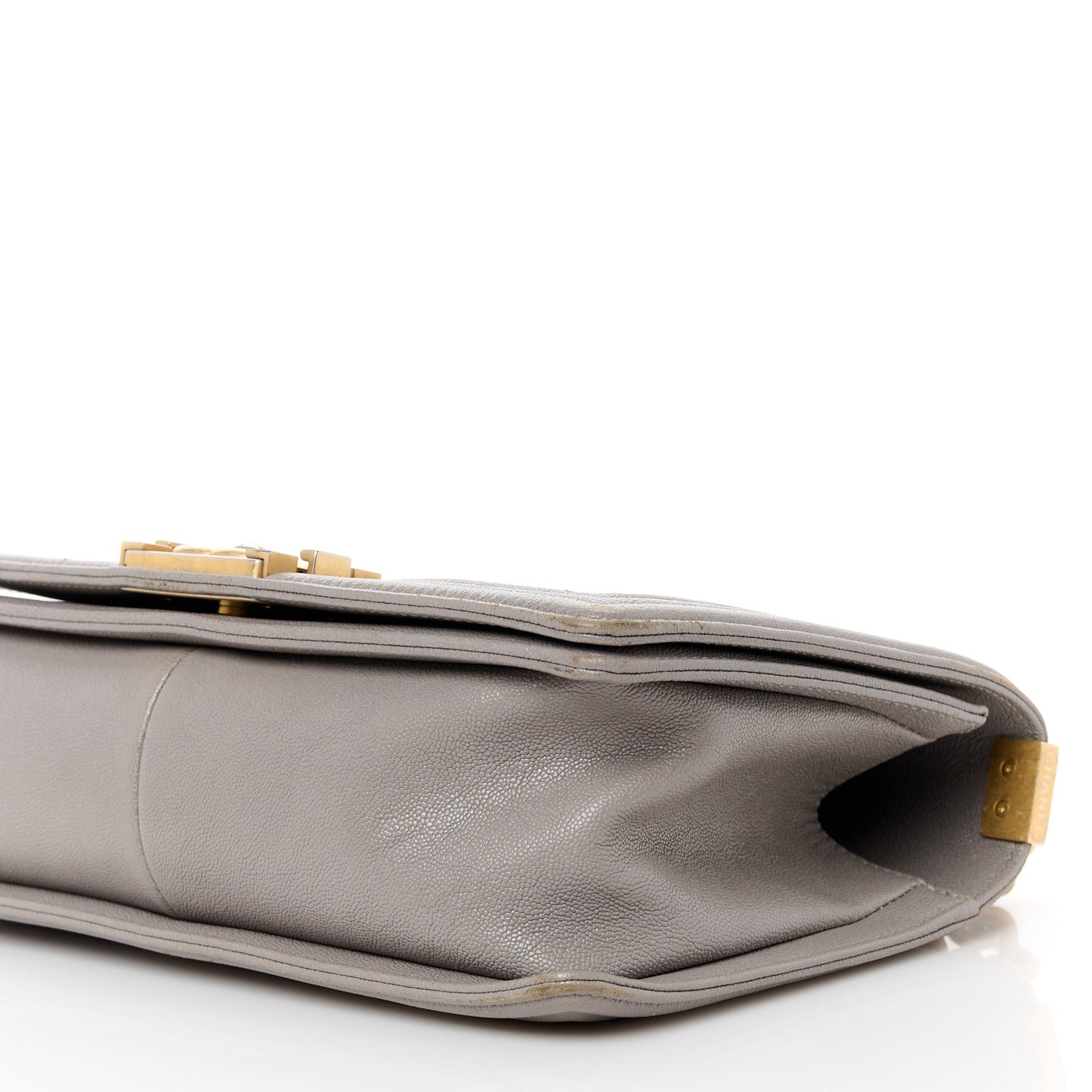 Caviar Quilted Medium Boy Flap Grey