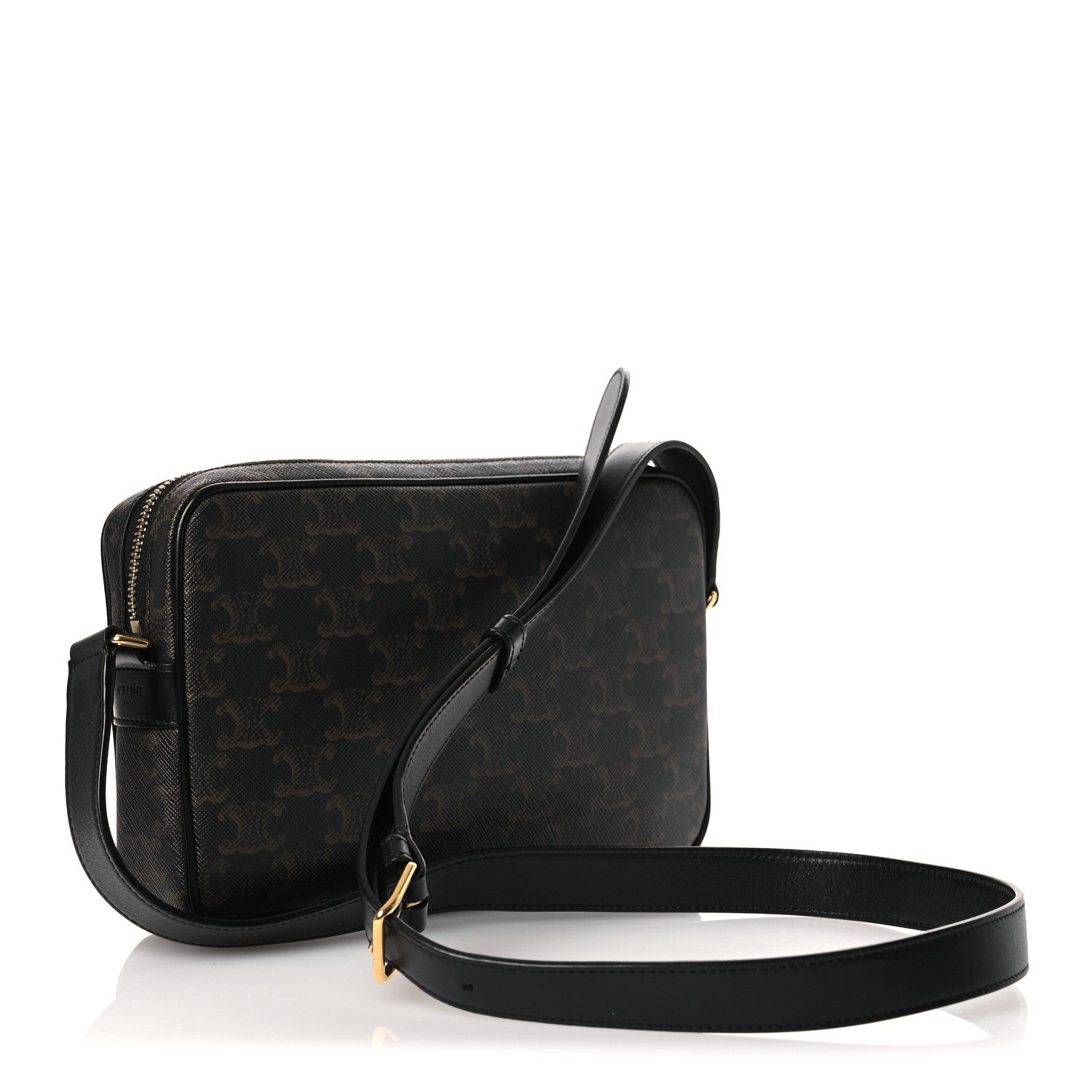 Celine Triomphe Canvas Medium Messenger Bag Black 2 of 10