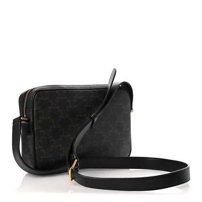 Celine Triomphe Canvas Medium Messenger Bag Black 2 of 10