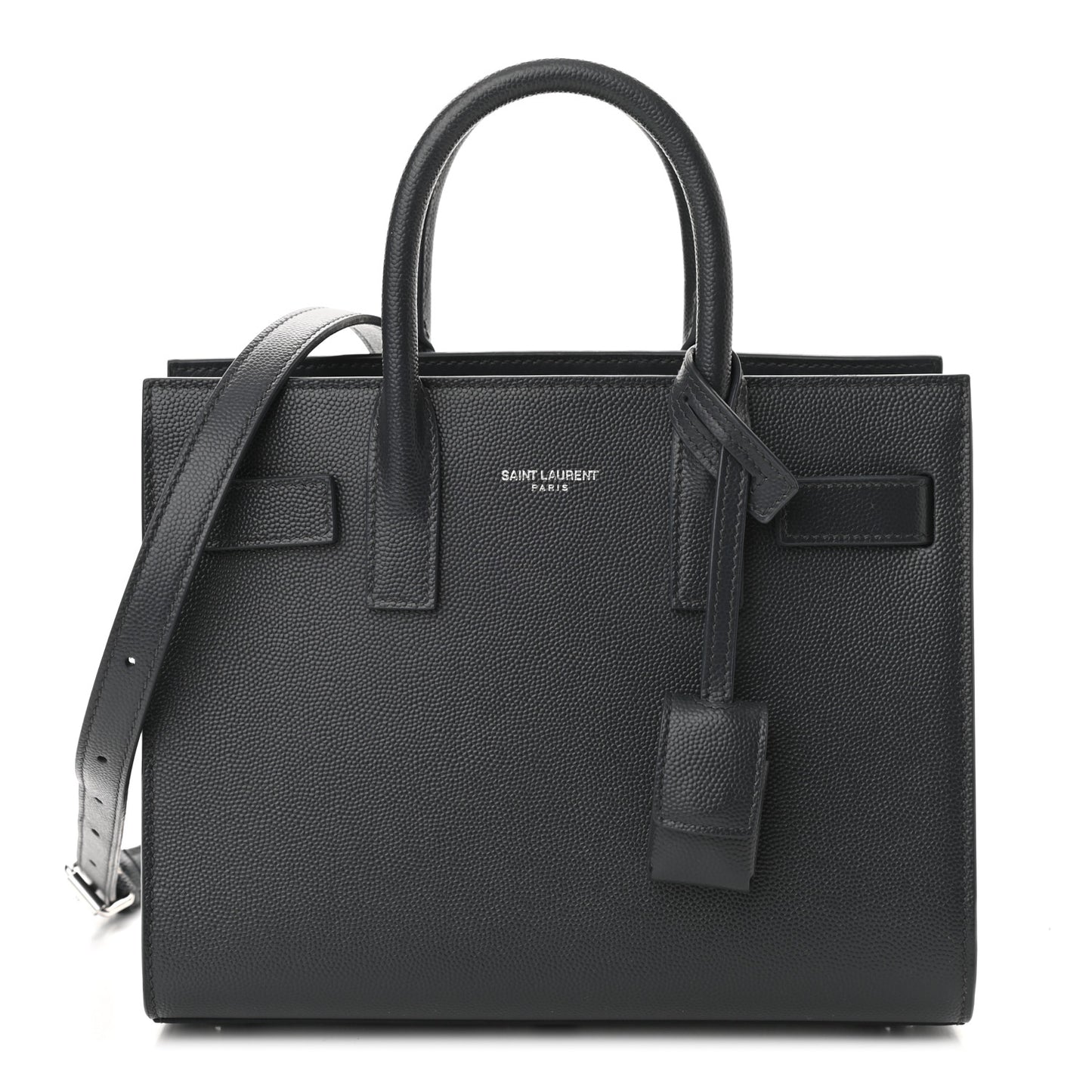 Grained Calfskin Nano Sac De Jour Coal