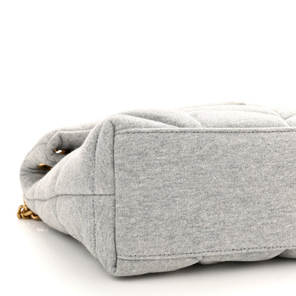 Saint Laurent Jersey Quilted Small Loulou Puffer Monogram Chain Satchel Grey Cloud 9 of 11