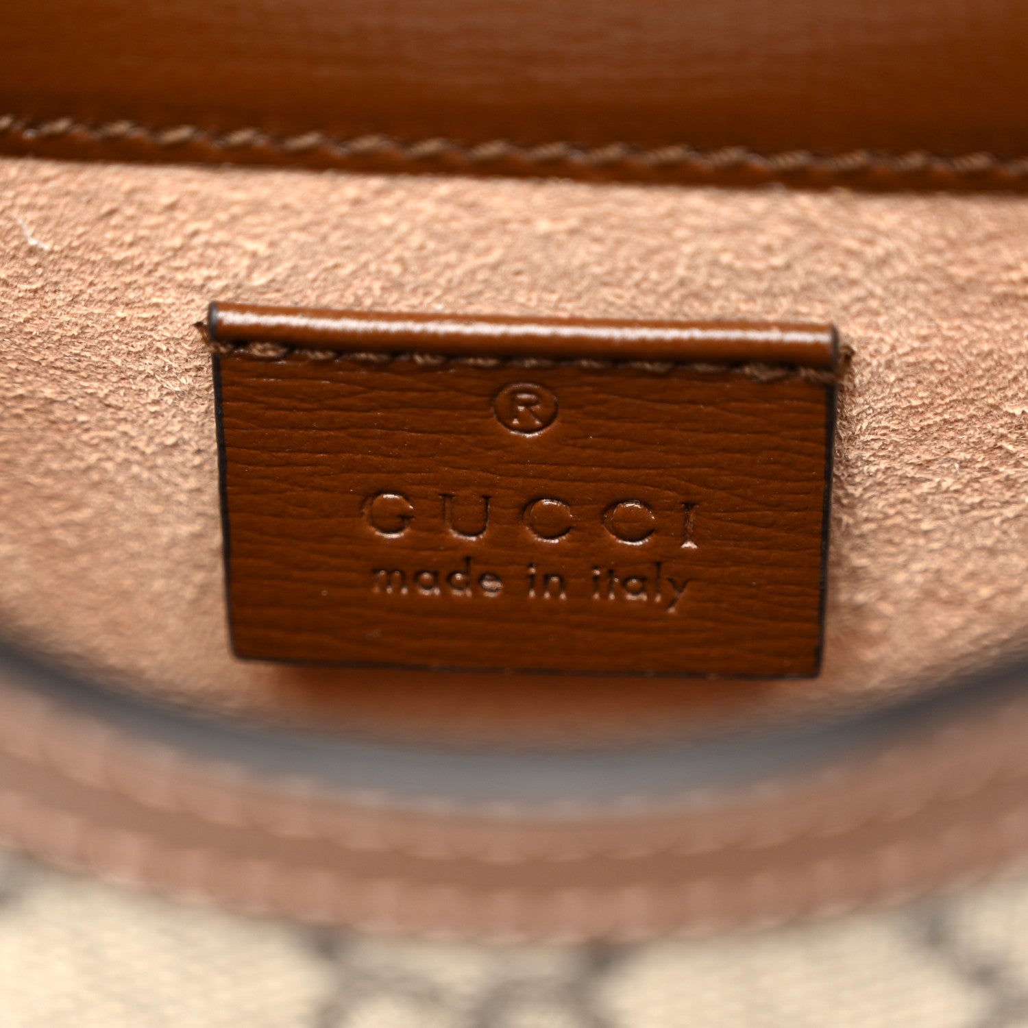 Gucci GG Supreme Monogram Mini Horsebit 1955 Crossbody Bag Beige Brown Sugar 6 of 10