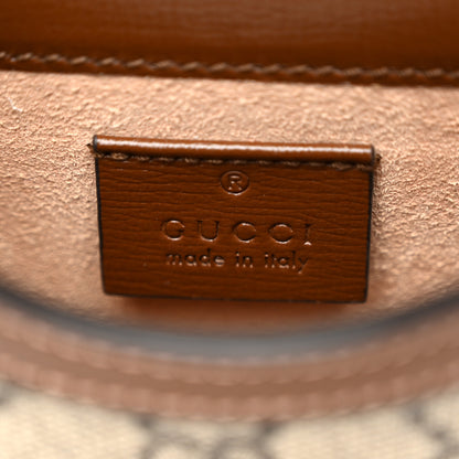 Gucci GG Supreme Monogram Mini Horsebit 1955 Crossbody Bag Beige Brown Sugar 6 of 10