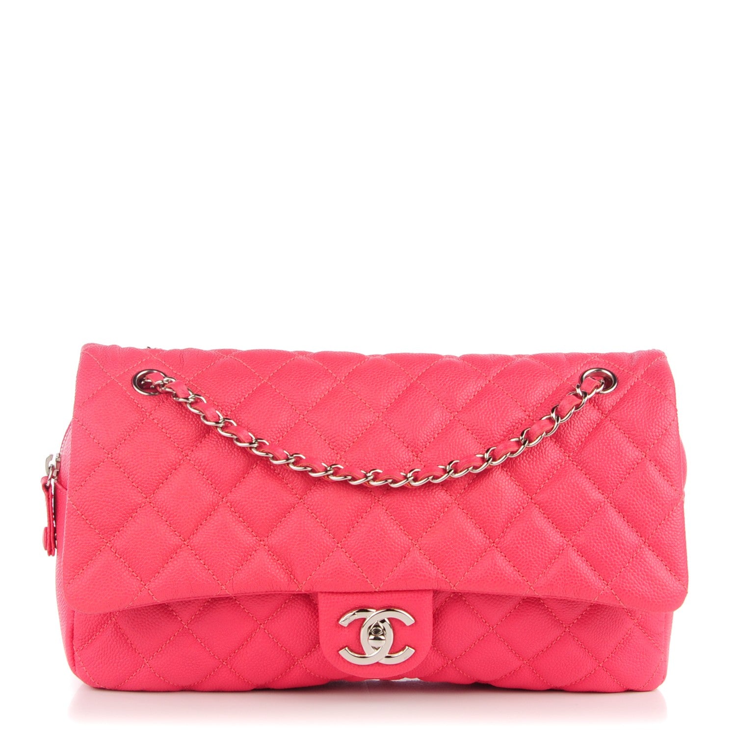 Chanel Caviar Quilted Jumbo Easy Flap Pink 1 of 8