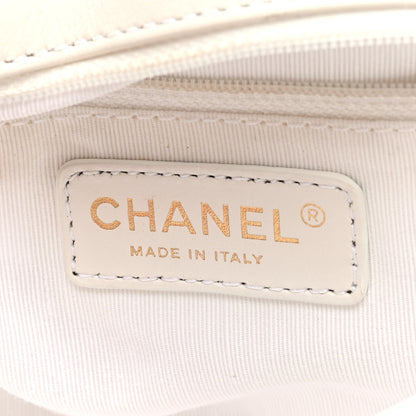 Chanel Calfskin Stitched Medium Covered CC Flap Bag White 6 of 10