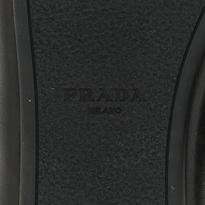 Prada Nappa Soft Padded Metal Triangle Logo Lug Sole 20mm Mules 36 Black 7 of 8
