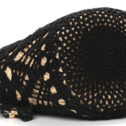 Dolce & Gabbana Woven Raffia Crochet Tote Black Multicolor 8 of 10