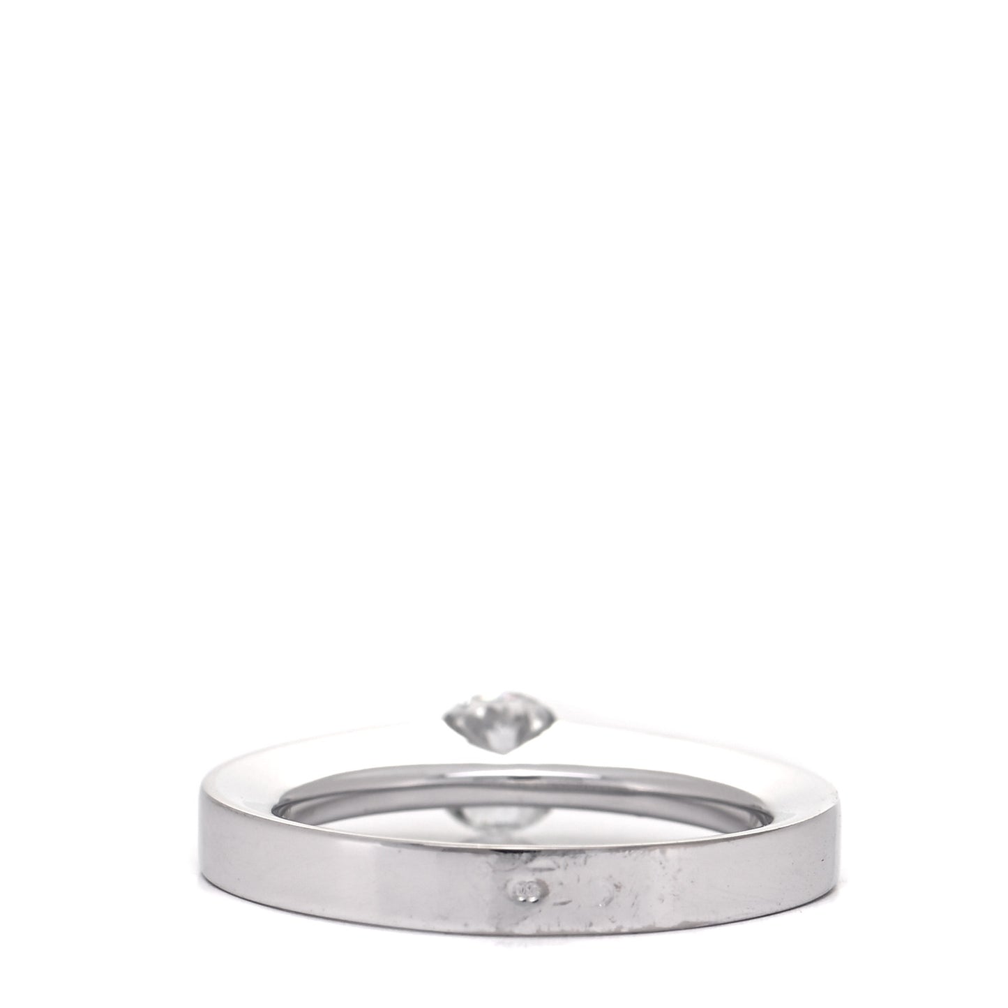 18K White Gold Diamond .34ct Date Solitaire Ring 48 4.5