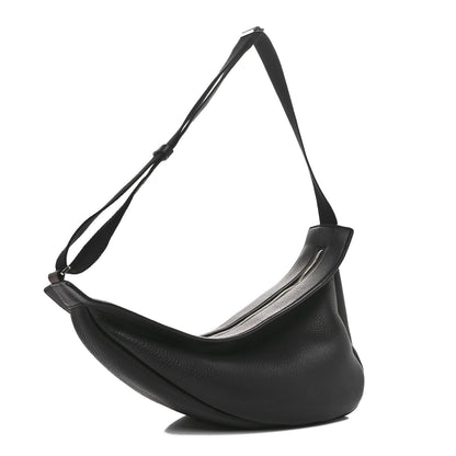 The Row Grained Calfskin Large Slouchy Banana Bag Black 3 of 10