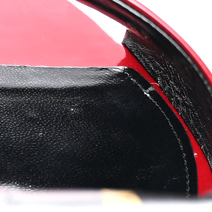 Saint Laurent Vernice Gloss La 16 95 Mule Sandals 38 Tibet Red 11 of 12
