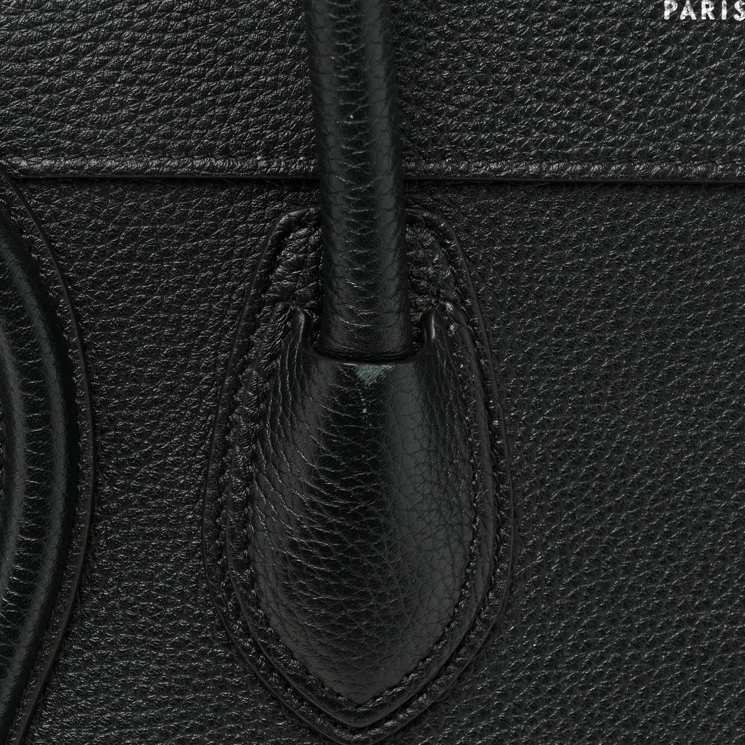 Celine Drummed Calfskin Micro Luggage Black 18 of 25