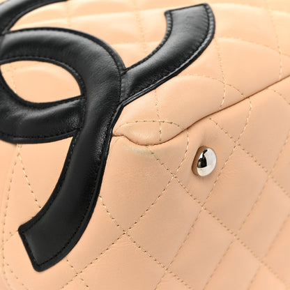 Chanel Calfskin Quilted Large Cambon Bowler Beige Black 10 of 16