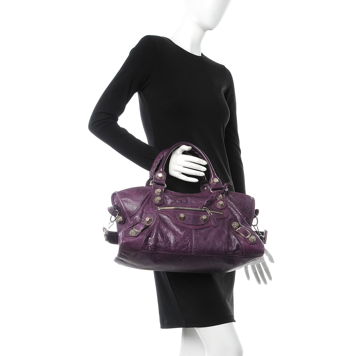 Balenciaga Agneau Giant 21 Silver Hardware Part Time Raisin 2 of 7