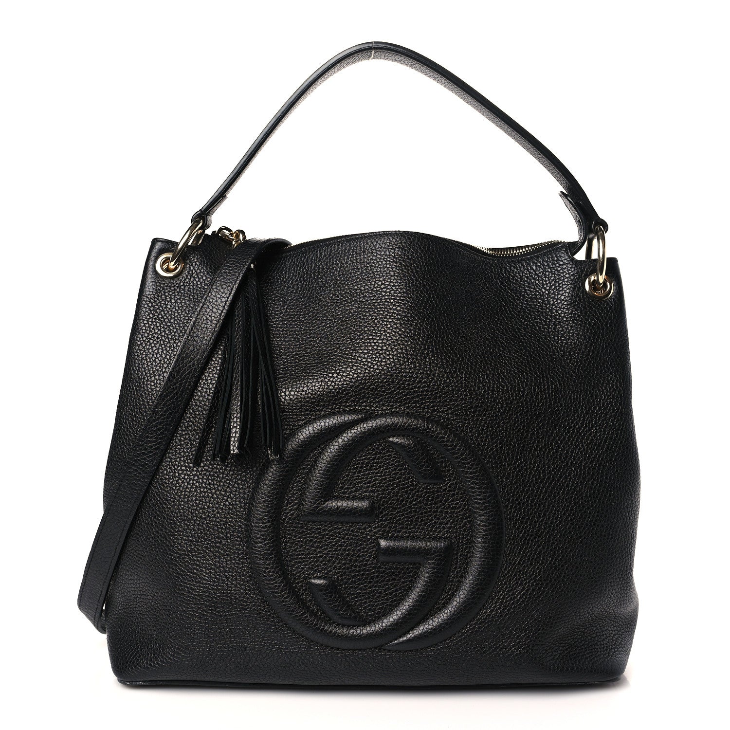Gucci Pebbled Calfskin Large Soho Hobo Black 1 of 9