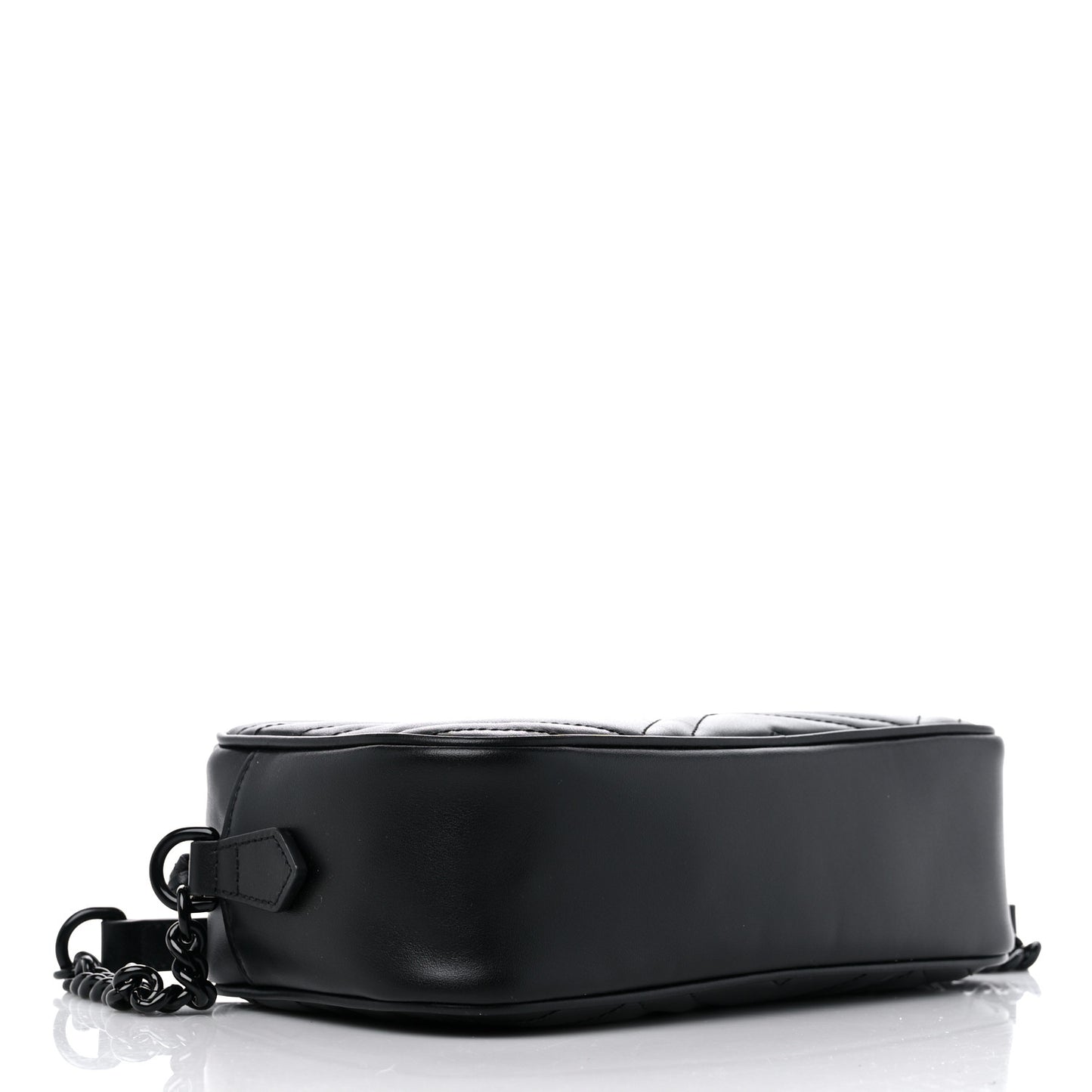 Calfskin Matelasse Monochrome Small GG Marmont Chain Shoulder Bag Black