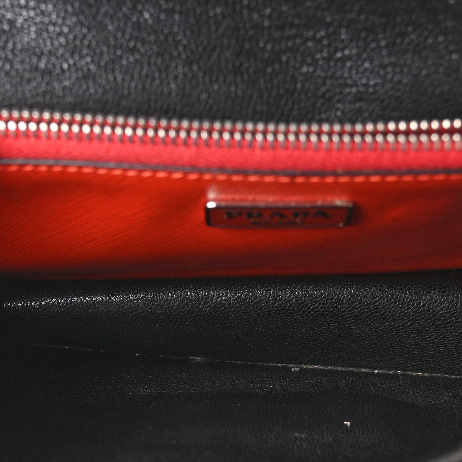 Prada Saffiano Lux Sound Shoulder Bag Fuoco Lacca 5 of 9
