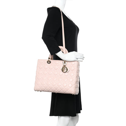 Christian Dior Lambskin Cannage Large Lady Dior Light Pink 2 of 11