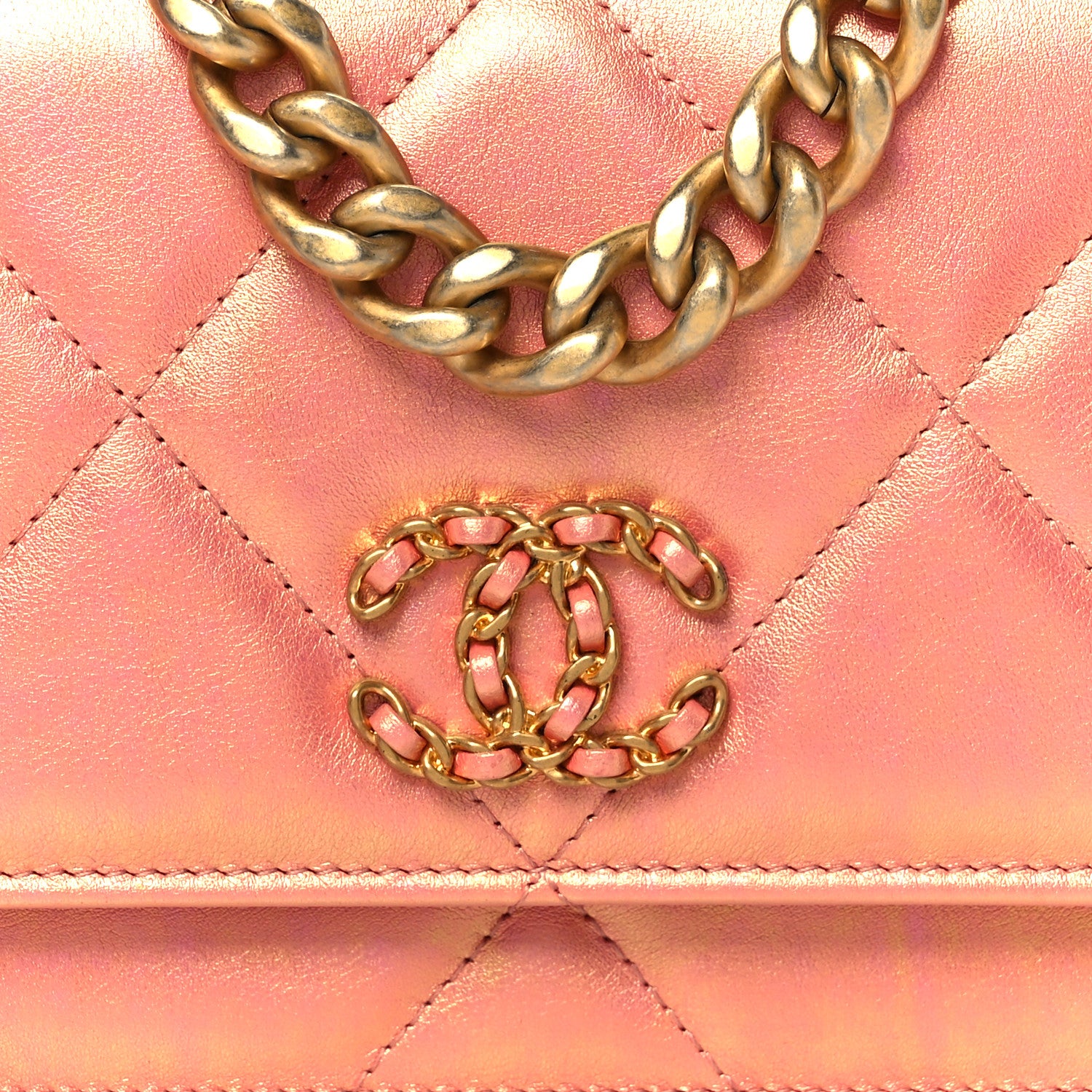 Chanel Iridescent Calfskin Quilted Chanel 19 Wallet On Chain WOC