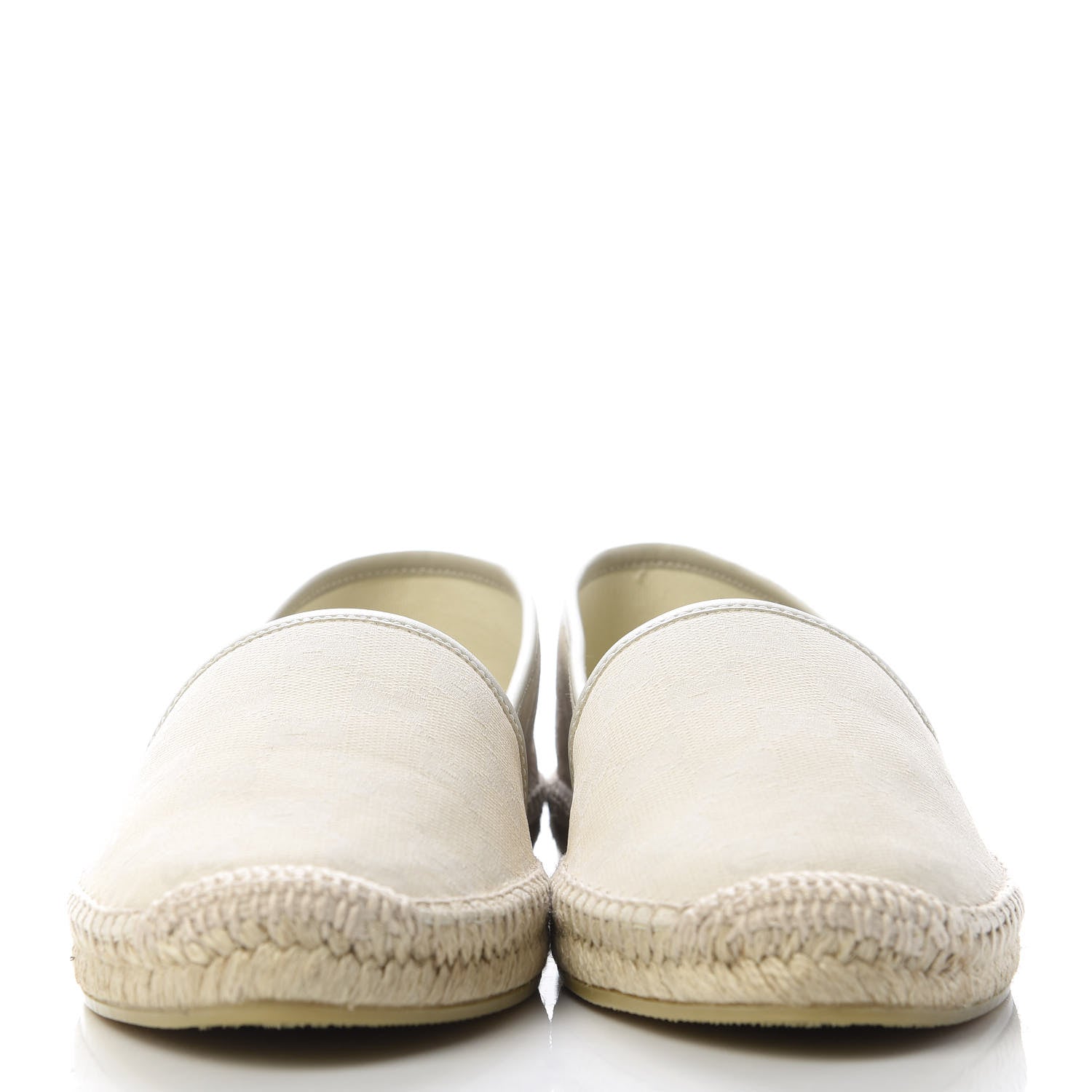 Gucci Washed Cotton Miro Soft Calfskin GG Monogram Espadrilles 38.5 White Mystic White 2 of 10