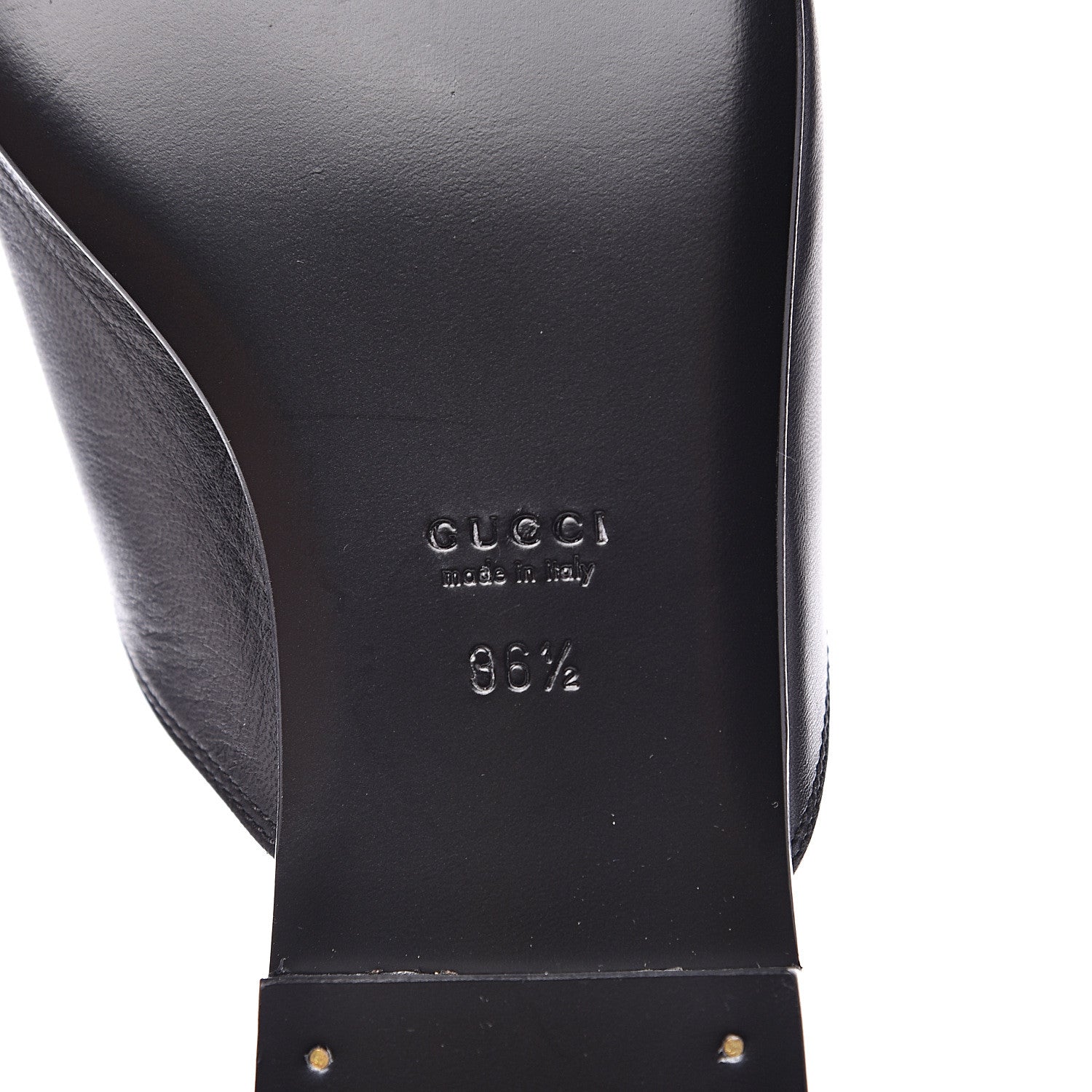 Gucci Malaga Kid Horsebit Slide Sandals 36.5 Black 7 of 10
