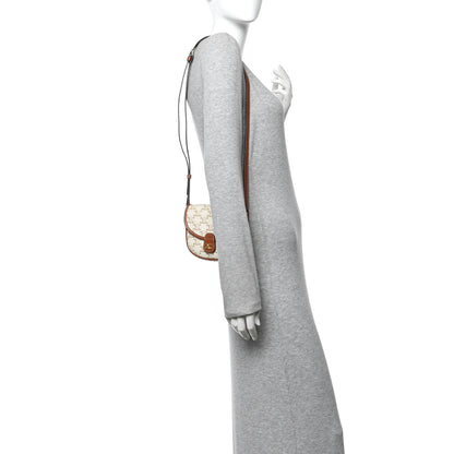 Celine Triomphe Canvas Calfskin Mini Besace Bag White 2 of 10