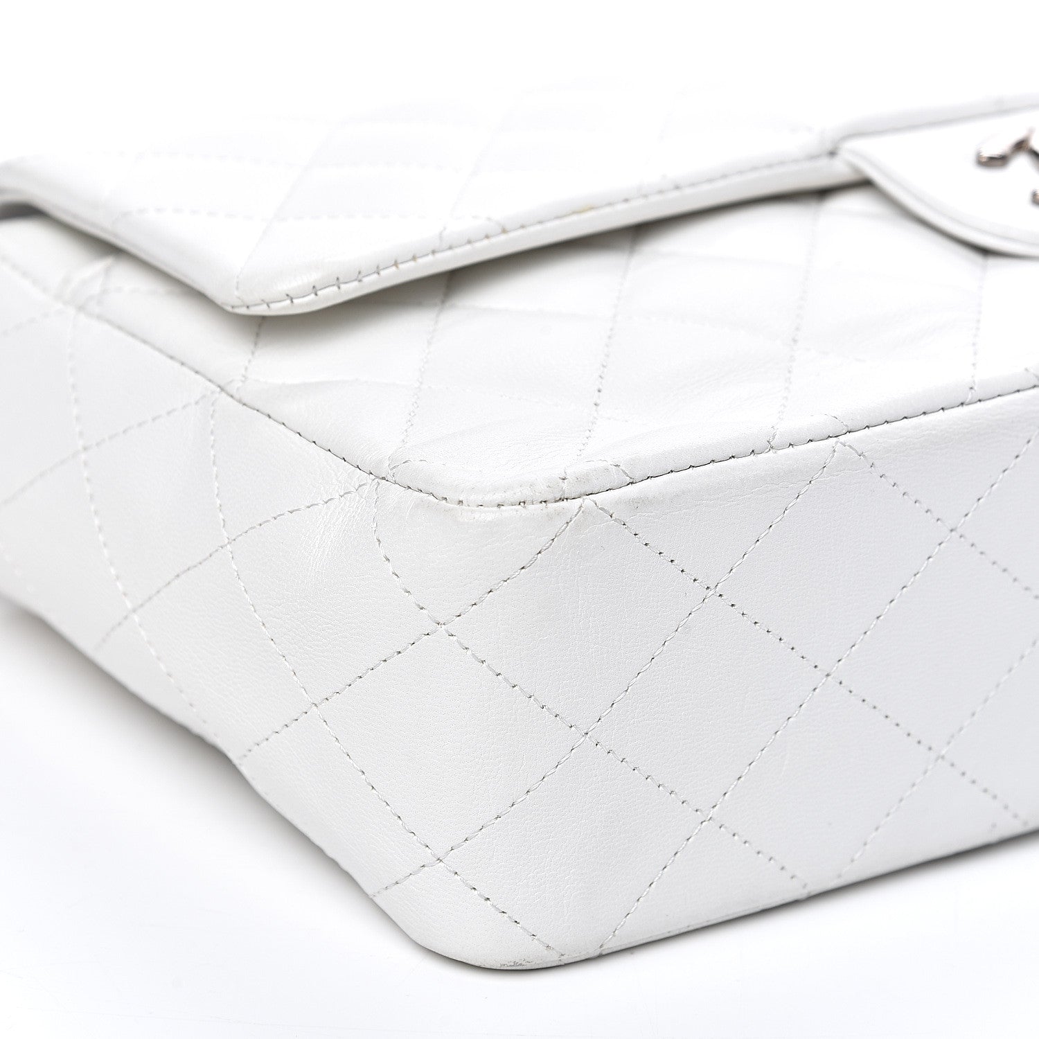 Chanel Lambskin Quilted Medium Single Flap White 7 of 12