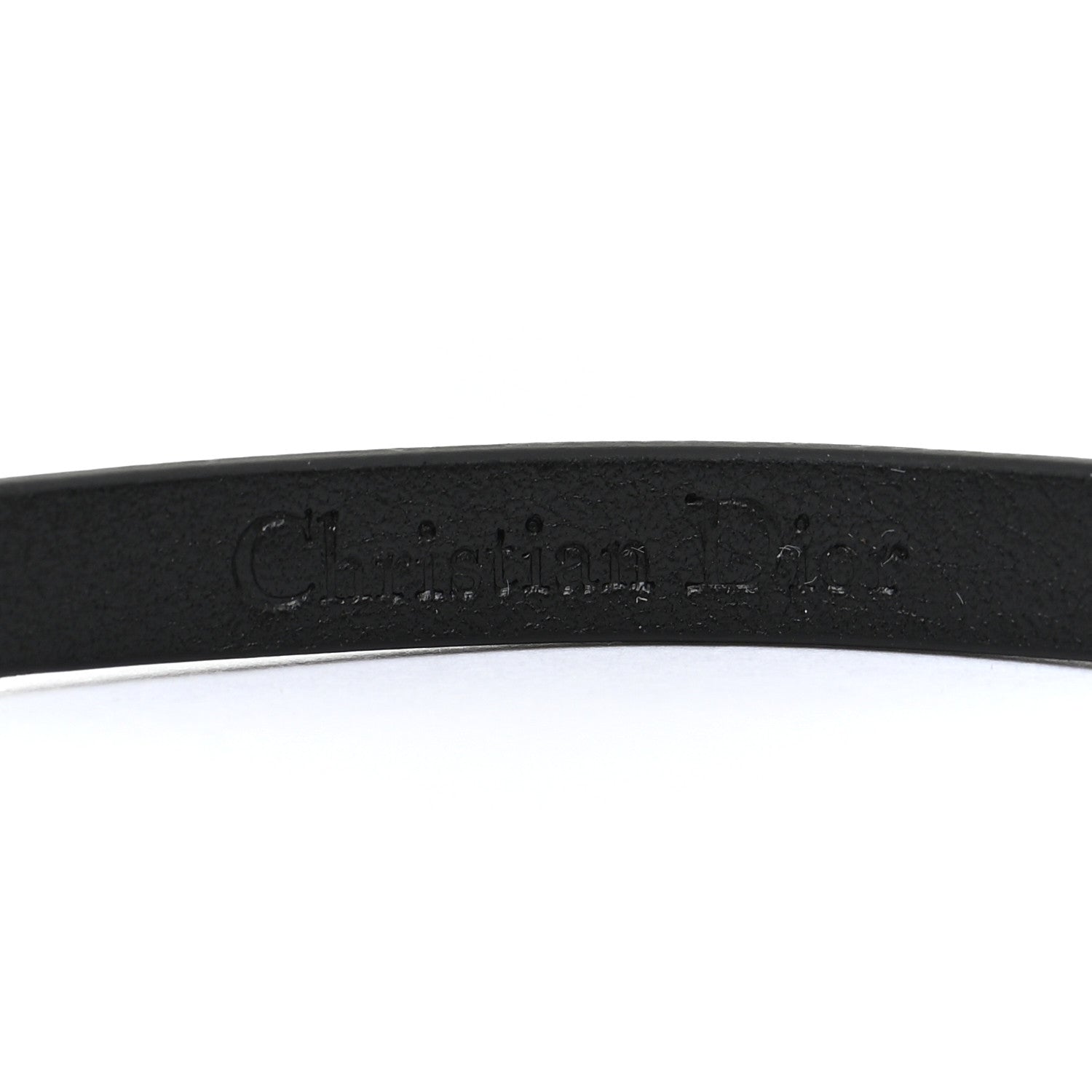 Christian Dior Calfskin Crystal Bee Triple Loop Bracelet Black 5 of 6