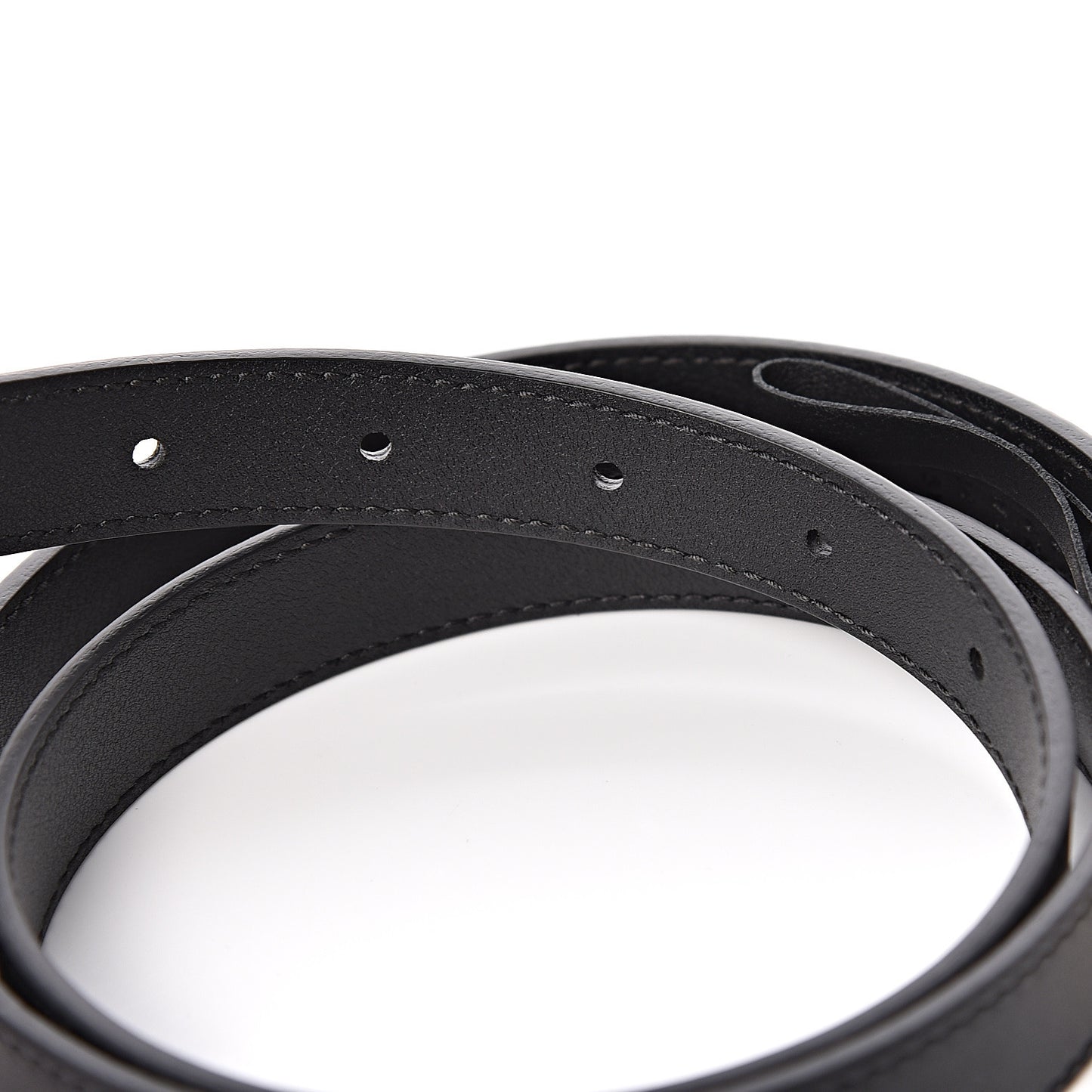 Calfskin Pearl Double G 20mm Belt 85 34 Black Cream