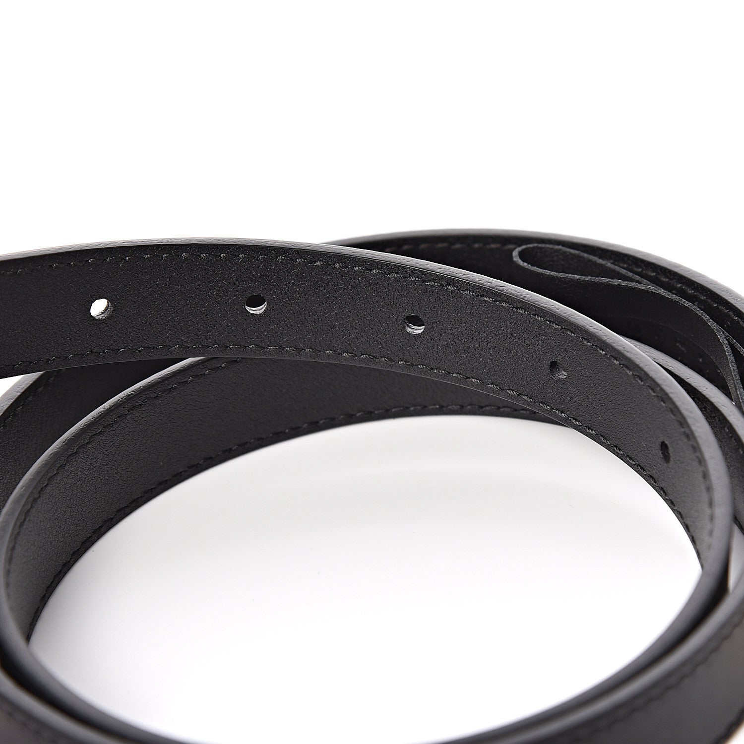 Gucci Calfskin Pearl Double G 20mm Belt 85 34 Black Cream 5 of 7