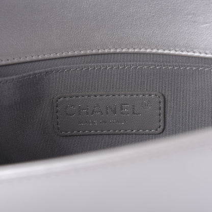 Chanel Metallic Calfskin Quilted Small Boy Flap Silver 8 of 10