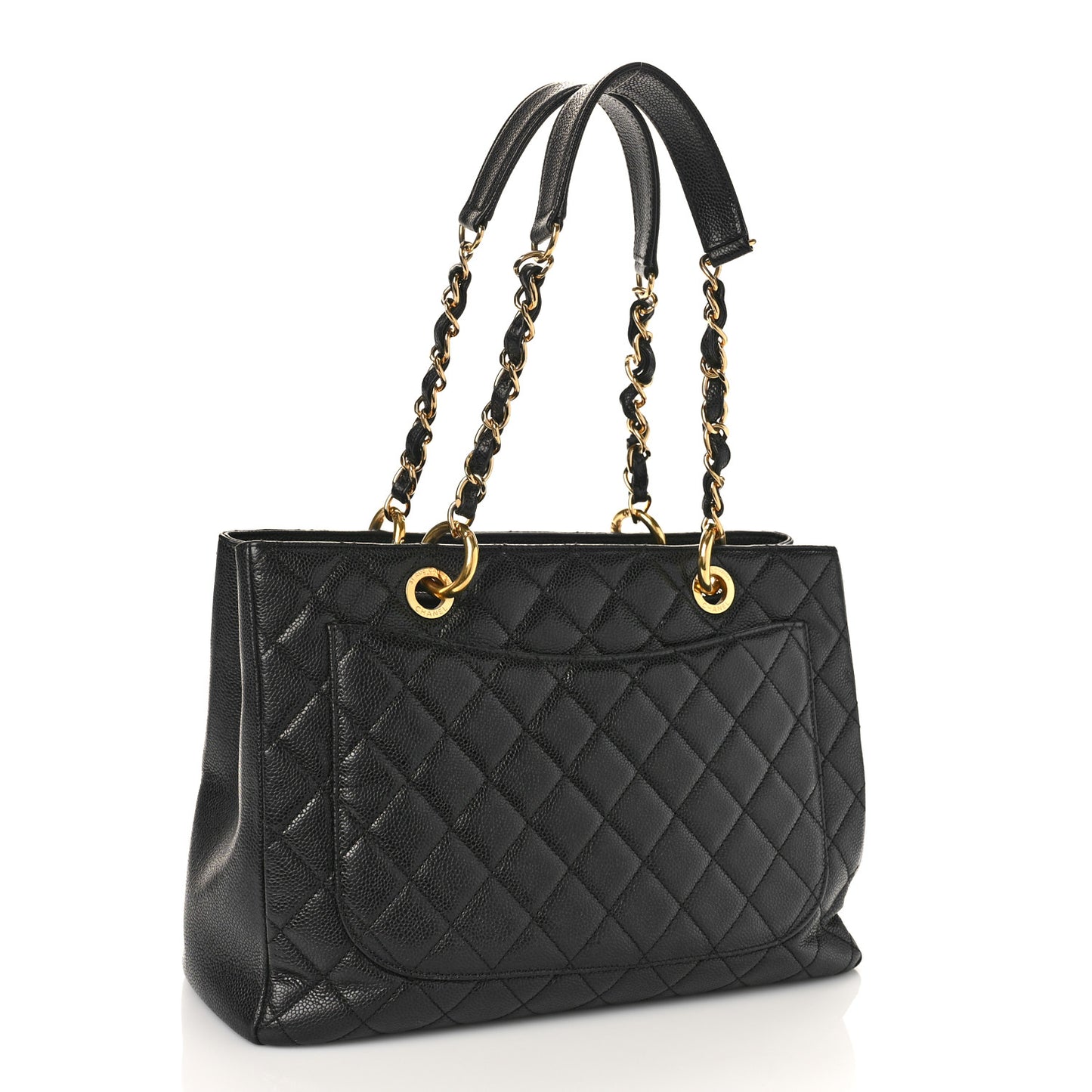 Caviar Quilted Grand Shopping Tote GST Black